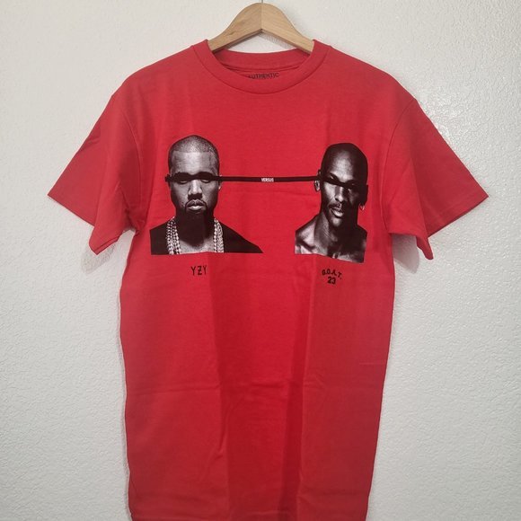 Men's YZY vs G.O.A.T. 23 Graphic Print Crewneck Red Tees Shirt Size Large - Picture 6 of 6
